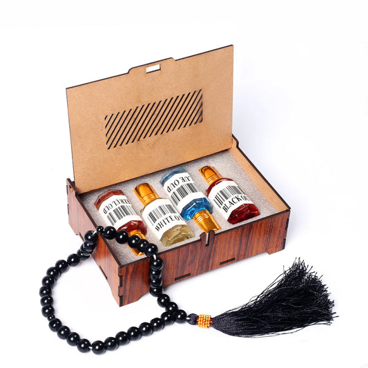 Pack of 4 Oud Attar Deal + Free Tasbeeh